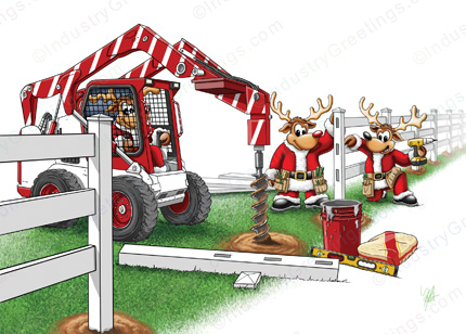 Fence Construction Christmas Card