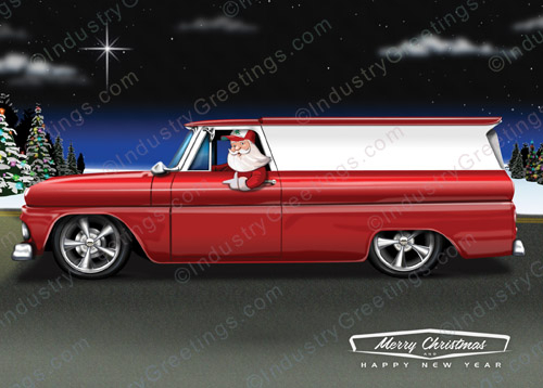 Vintage Delivery Truck Christmas Card