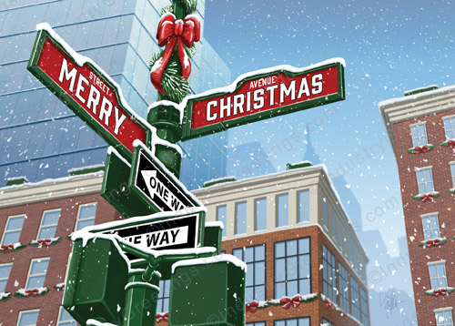 Christmas Crossing Christmas Card