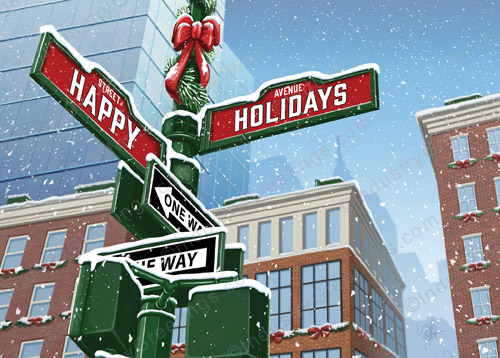Holiday Corner Christmas Card