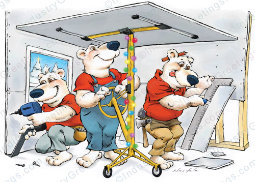 Drywall Construction Christmas Card