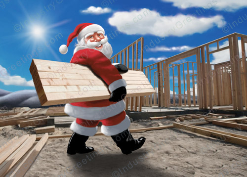 Wood Framing Christmas Card