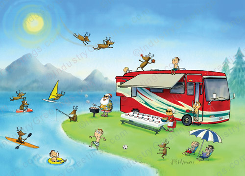 Humorous RV Camping Christmas Card