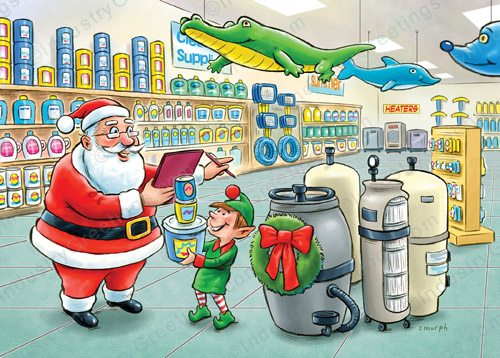 Pool Supply Store Christmas Card