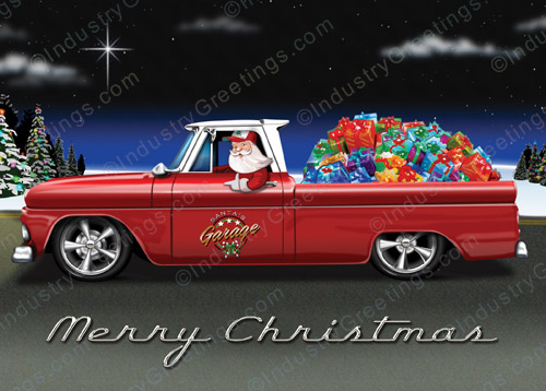 Garage Santa Christmas Card