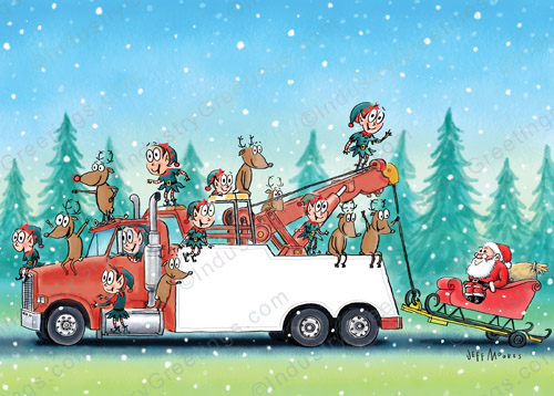 Heavy Wrecker Christmas Card