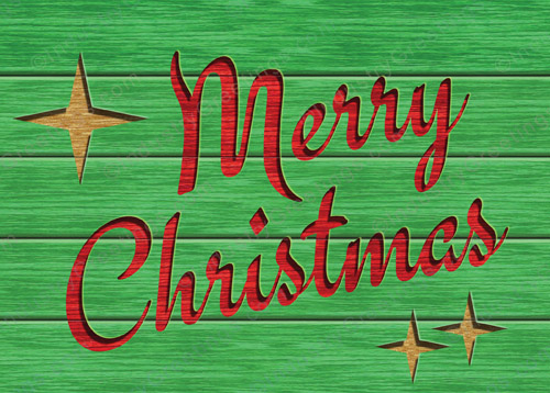 Wood Slats Christmas Card 