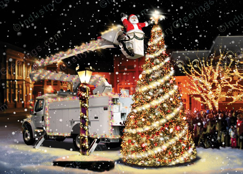Bucket Truck Holiday Card