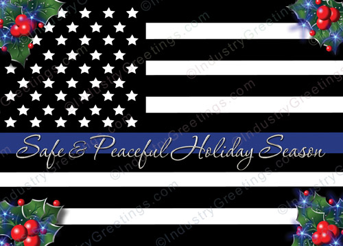 Thin Blue Line Christmas Card