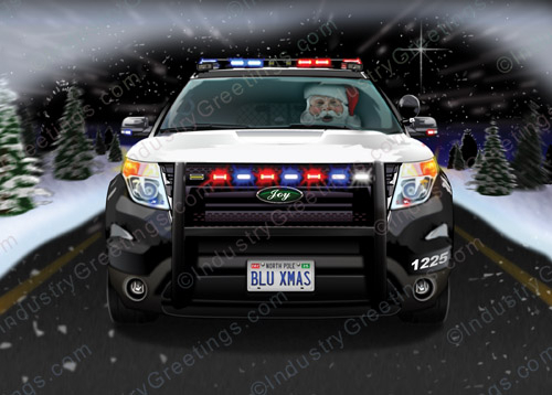 B&W BLU XMAS Christmas Card