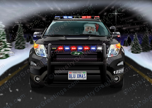 Black BLU XMAS Christmas Card