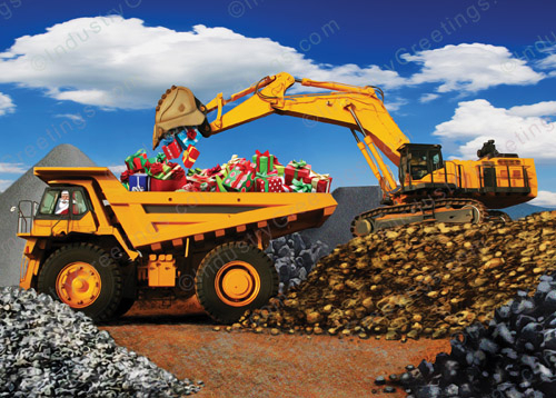 Quarry Haul Truck Christmas Card