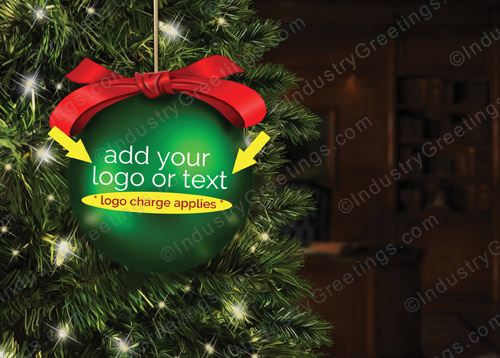 Green Logo Ball Holiday Card