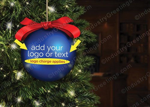 Blue Logo Ball Holiday Card