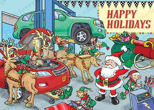 Auto Service Holiday Card