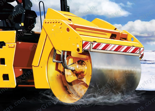 Compacting Asphalt Christmas Card