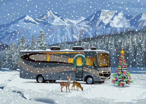 Motorcoach RV Christmas Card