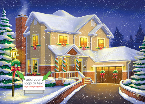Logo 2-Story House Christmas Card