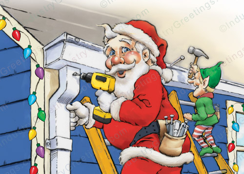 Rain Gutter Service Christmas Card