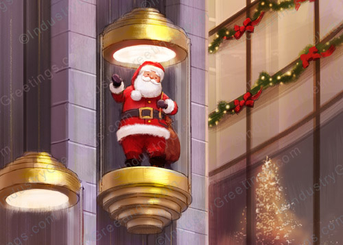 Glass Elevator Christmas Card