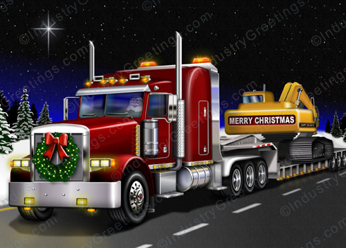Merry Christmas Excavator Card