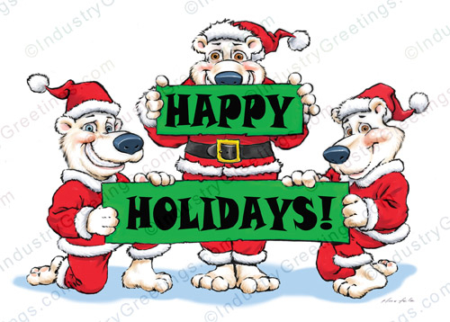 Happy Holidays Bears Card