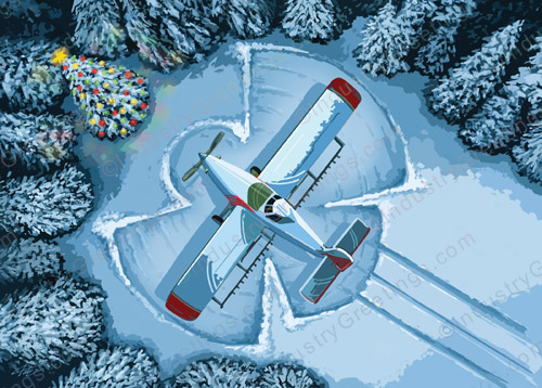 Ag Airplane Angelic Holiday Card