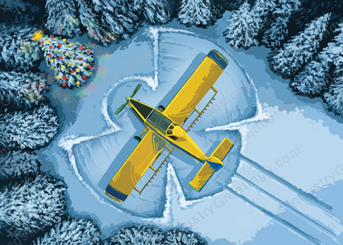 Ag Air Snow Angel Christmas Card