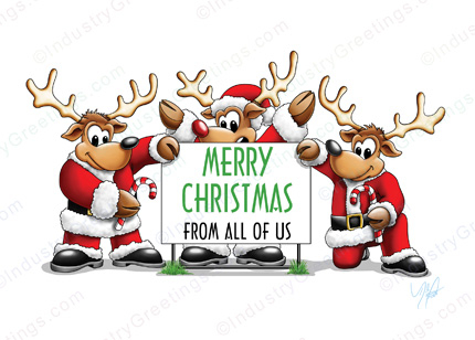Merry Christmas Reindeer Card