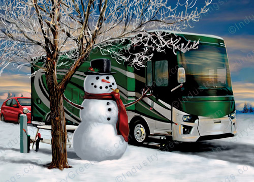 Winter RV Motorhome Christmas Card