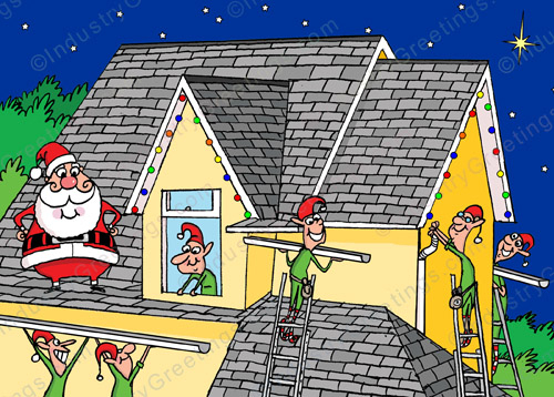 Rain Gutter Install Christmas Card