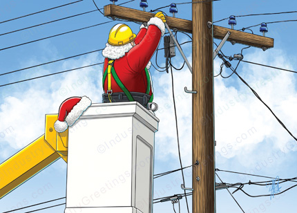 Holiday Lineman Christmas Card