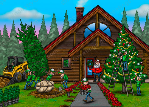 Holiday Landscaping Christmas Card