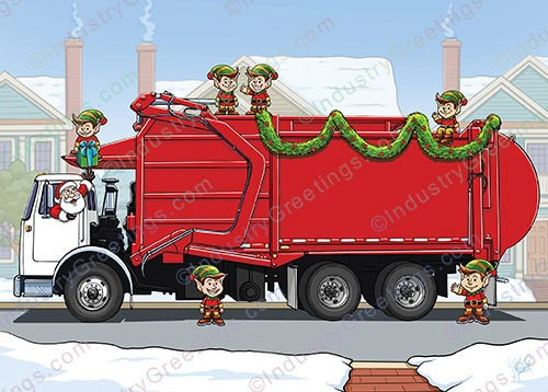 Garbage Truck Christmas Card