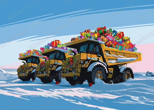 Construction Dump Truck Holiday Card