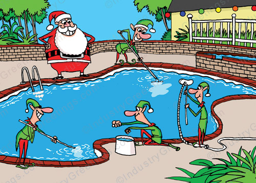 Pool Service Holiday Card
