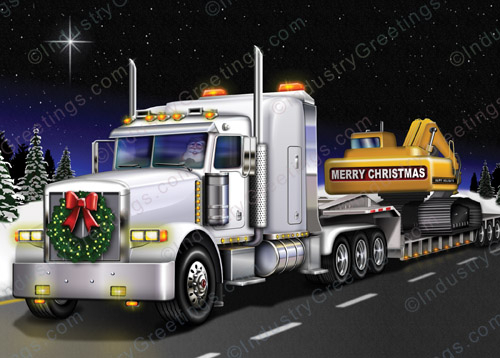 Excavator Haul Christmas Card