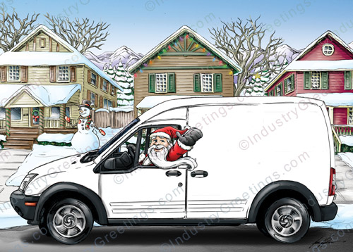Courier Van Christmas Card