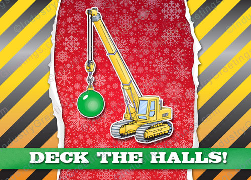 Crawler Crane Christmas Card