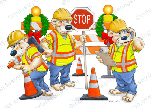 Traffic Control Christmas Card