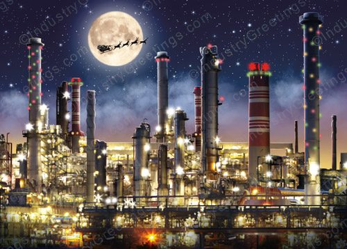 Oil Refinery Christmas Card