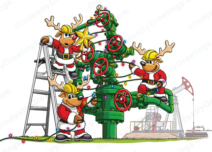 Oilfield Christmas Tree Card