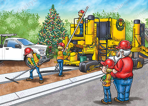 Slip Form Paver Christmas Card