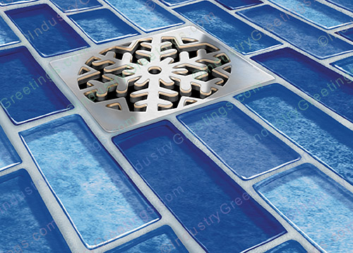 Shower Tile Drain Christmas Card