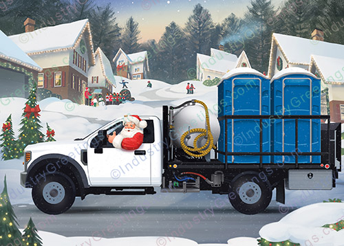 Dark Blue Portables Christmas Card