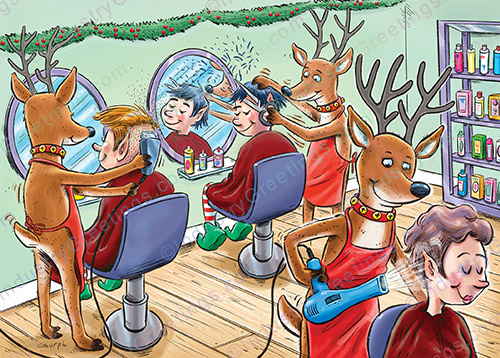 Holiday Hair Salon Christmas Card