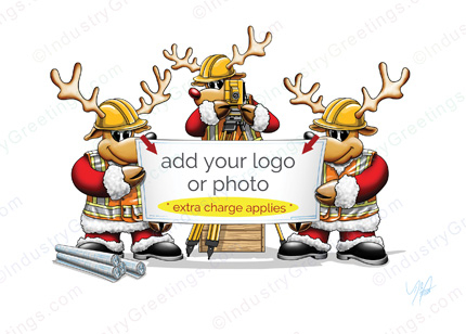 Contractor Reindeer Logo Holiday Card