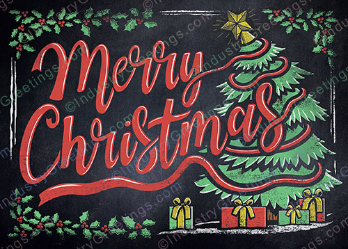 Festive Chalkboard Christmas Card