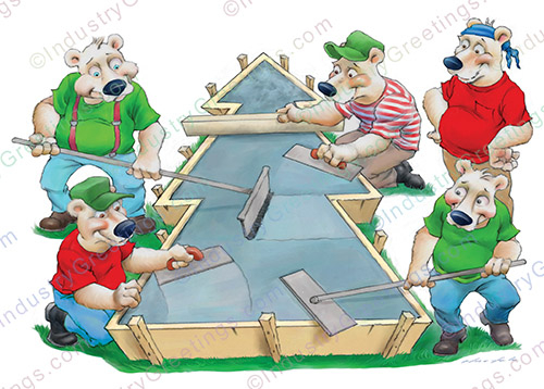 Concrete Finishing Christmas Card