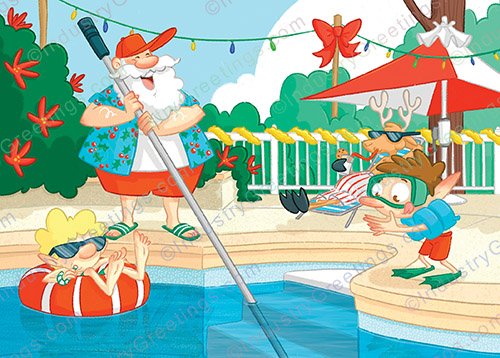 Pool Maintenance Christmas Card